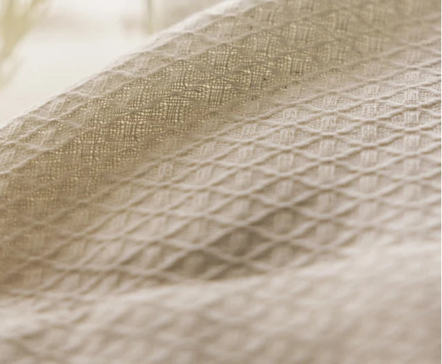 Rideau en Gaze de Coton Beige pres