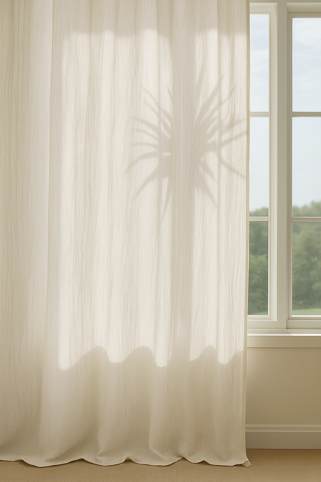 Rideau en Gaze de Coton - Blanc