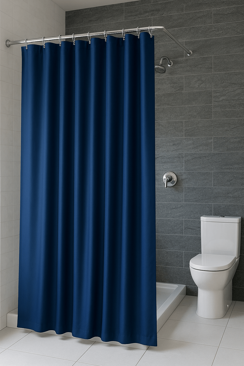 Rideau de Douche - Bleu Foncé Bleu Foncé / 80x180cm