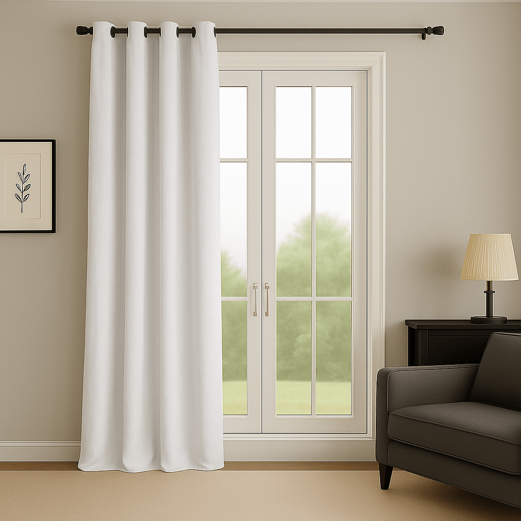Rideau en Lin - Gris Clair Gris Clair / 85x60cm / Passe-Tringle