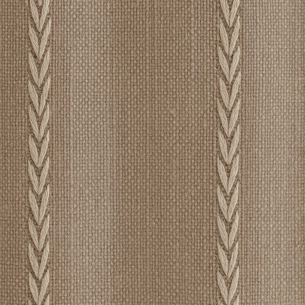 Rideau en Lin - Rayé Taupe Clair Taupe / 60x80cm / Passe-Tringle