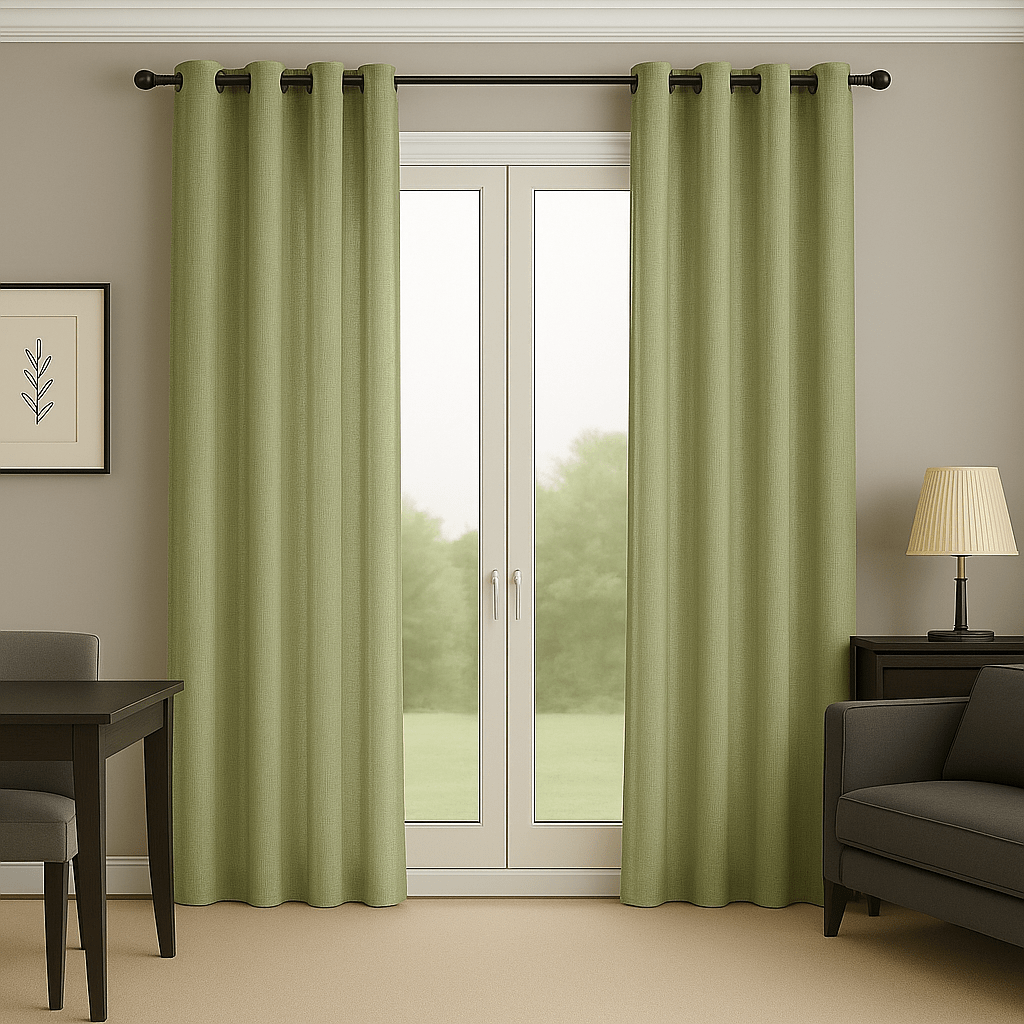 Rideau en Lin - Vert Sauge Vert Sauge / 85x60cm / Passe-Tringle
