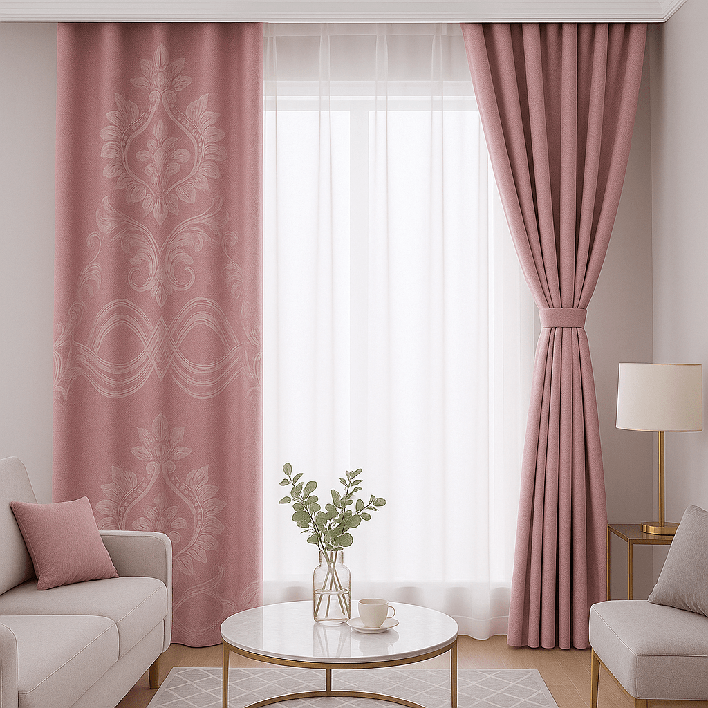 Rideau Occultant - Baroque Rose Rose / 1pc 150x250cm / Crochets