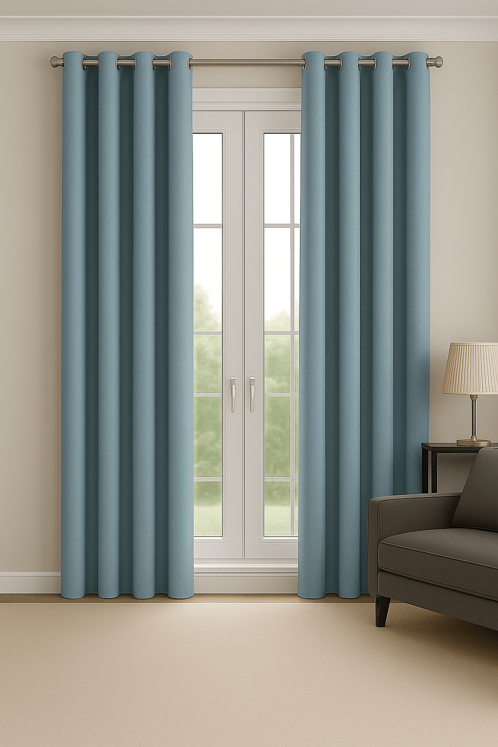 Rideau Thermique - Bleu Ciel Bleu Ciel / 1pc 100x250cm / Passe-Tringle