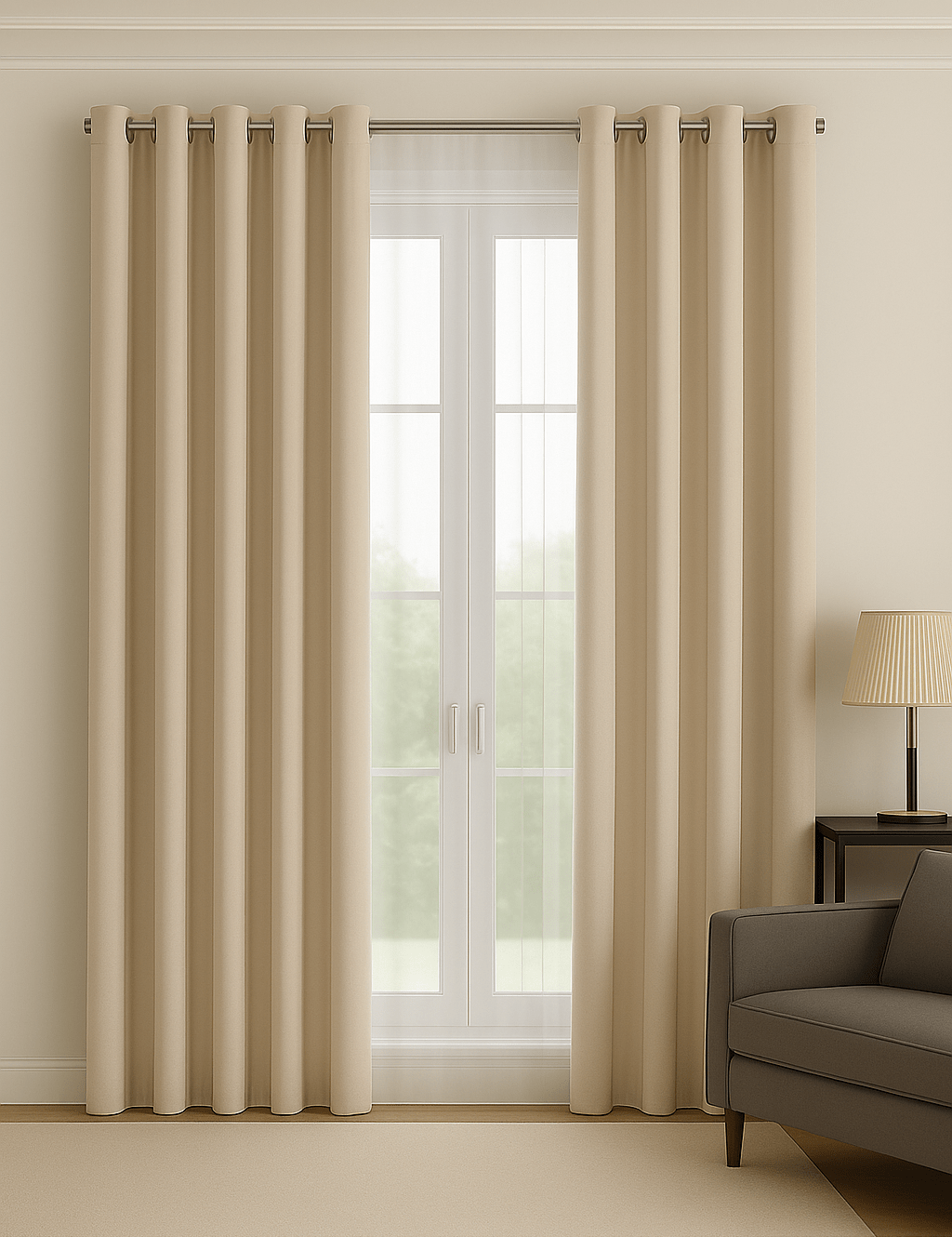 Rideau Thermique - Crème Crème / 1pc 100x250cm / Passe-Tringle
