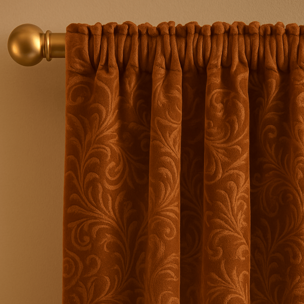 Rideaux en Velours - Terracotta Floral