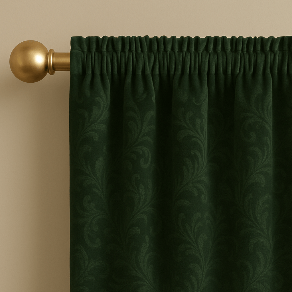Rideaux en Velours - Vert Floral
