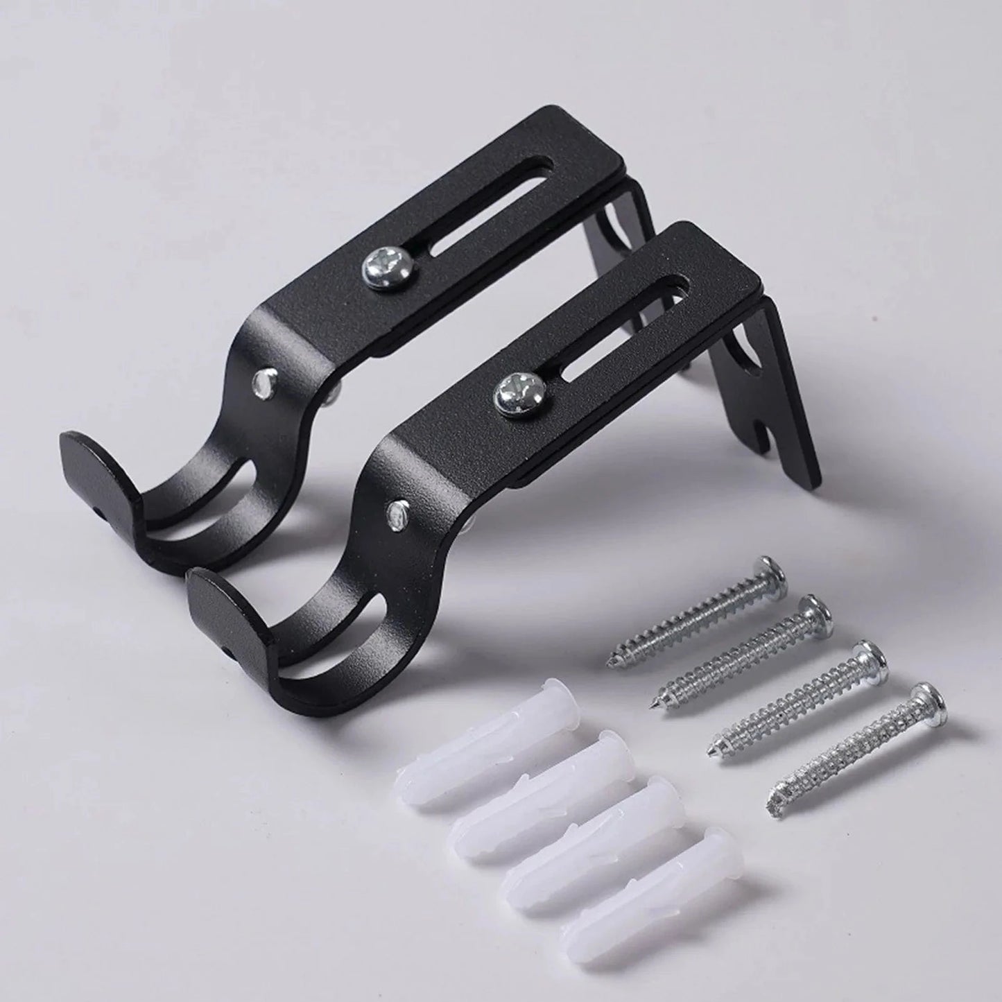 Support de Tringle - Noir Noir 2pcs