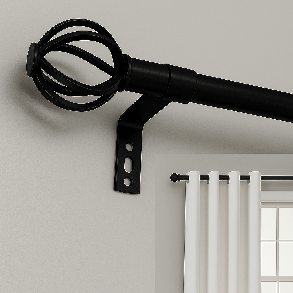 Tringle à Rideaux - Noir Noir / 28-48cm