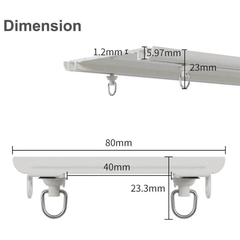 Rail à Rideaux Ultra Fin Noir