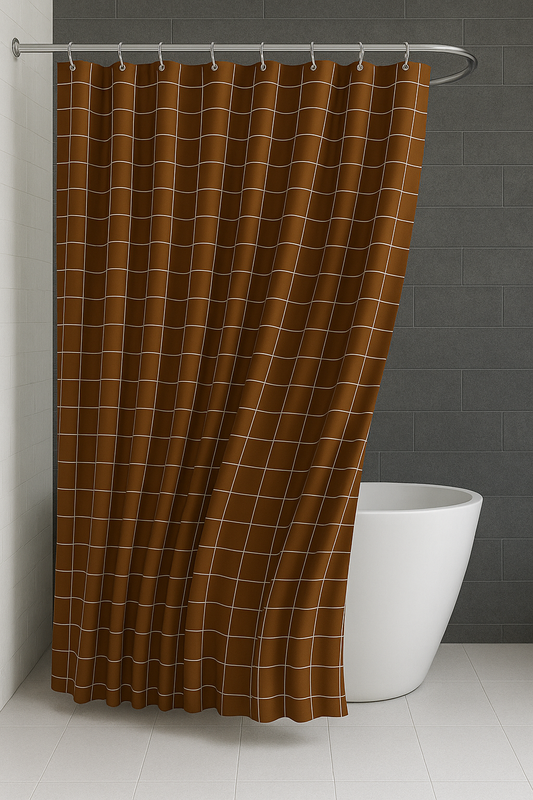 Rideau de Douche - Carreaux Camel