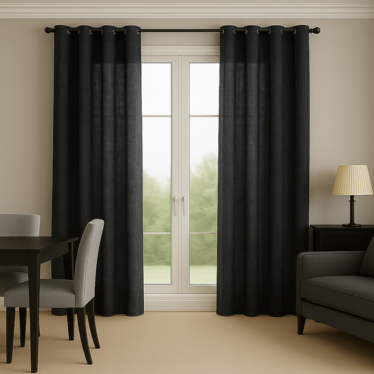 Rideau en Gaze de Coton - Noir