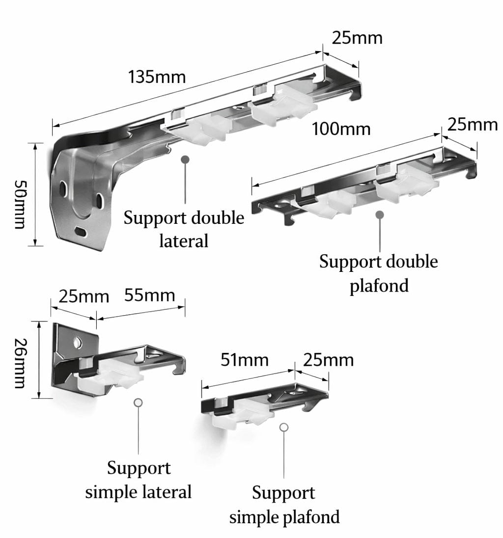 Double Rail à Rideaux - Plafond Doré