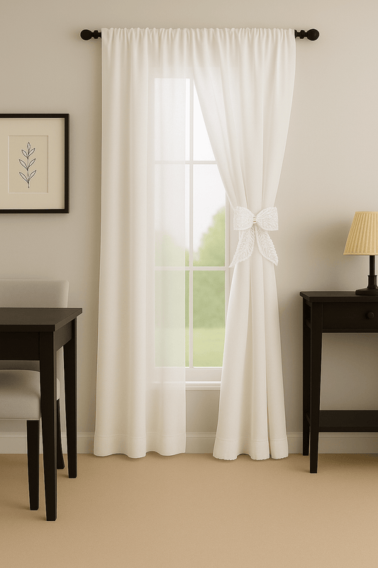 Embrasses Rideaux - Noeuds Blancs 2pcs Blanc