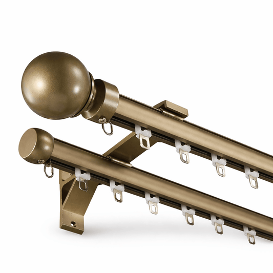 Rail à Rideaux - Double Style Tringle Champagne