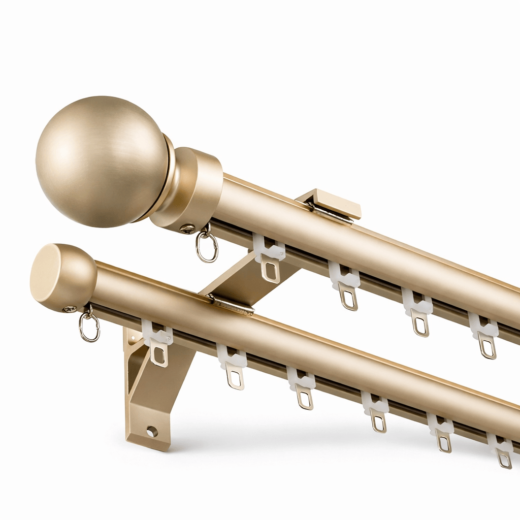 Rail à Rideaux - Double Style Tringle Doré