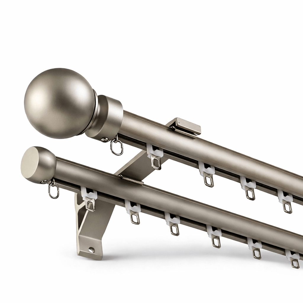 Rail à Rideaux - Double Style Tringle Gris