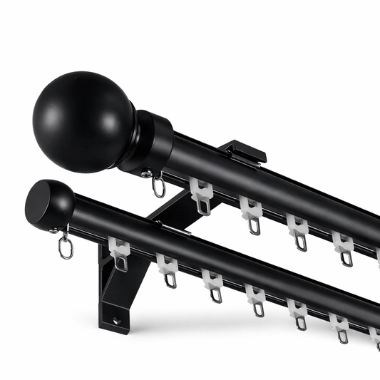 Rail à Rideaux - Double Style Tringle Noir