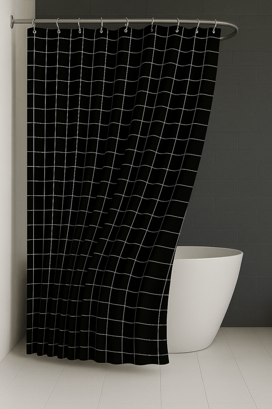 Rideau de Douche - Carreaux Noir Noir / 90x180cm