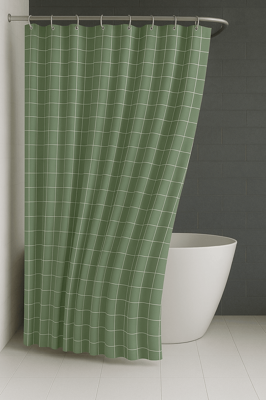 Rideau de Douche - Carreaux Vert Vert / 90x180cm