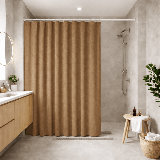 Rideau de Douche – Imitation Lin Brun