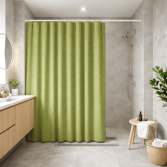 Rideau de Douche - Imitation Lin Vert Sauge