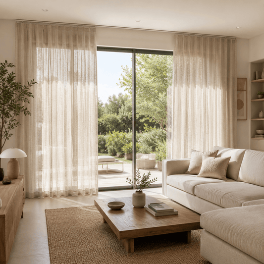 Rideau en Gaze de Coton - Beige
