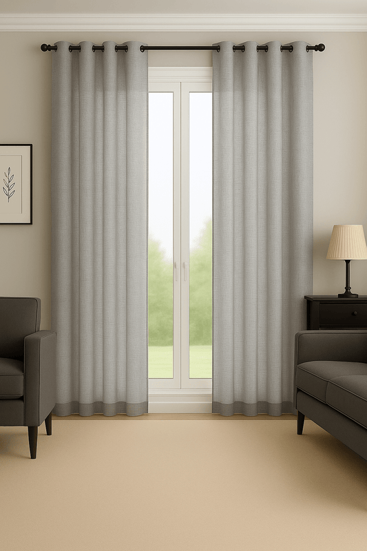 Rideau en Lin - Gris Foncé Gris Foncé / 1pc 100x200cm / Œillets
