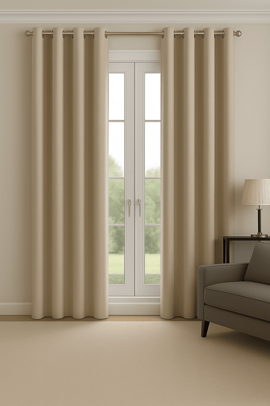 Rideau en Velours - Beige Beige / 1pc 100x250cm / Œillets