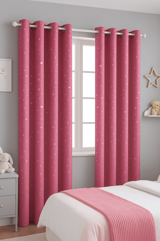 Rideau Enfants - Étoilé Rose 100x130cm / 2pcs Rose