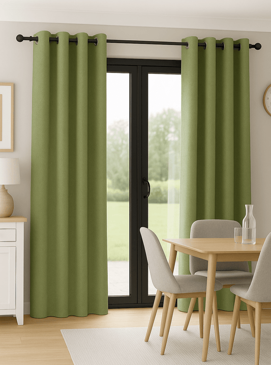 Rideau Occultant - Chevron Vert Olive Vert Olive / 1pc 100x250cm / Passe-Tringle