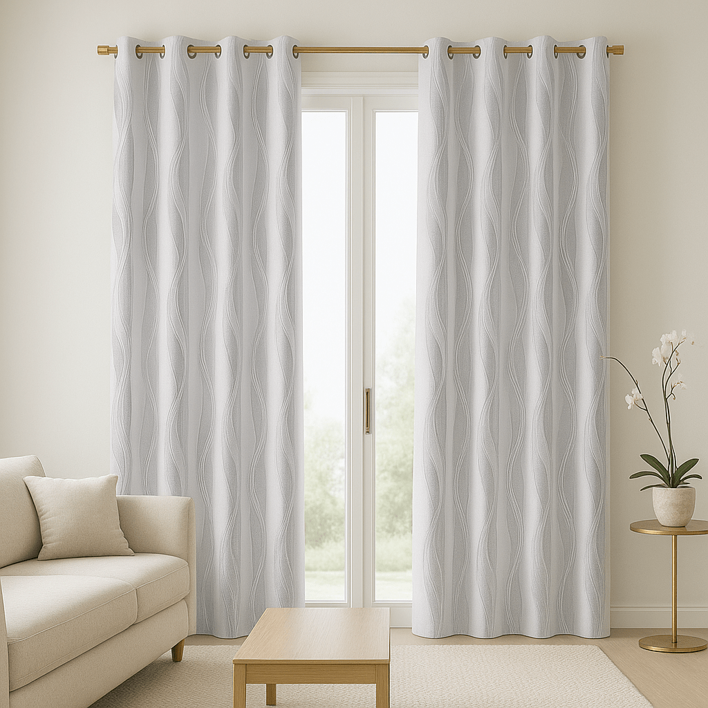 Rideau Occultant - Horizon Blanc 2pcs Blanc / 132x160cm