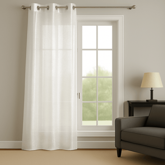 Rideau Voilage - Brillant Blanc Blanc / 1pc 100x250cm / Crochets