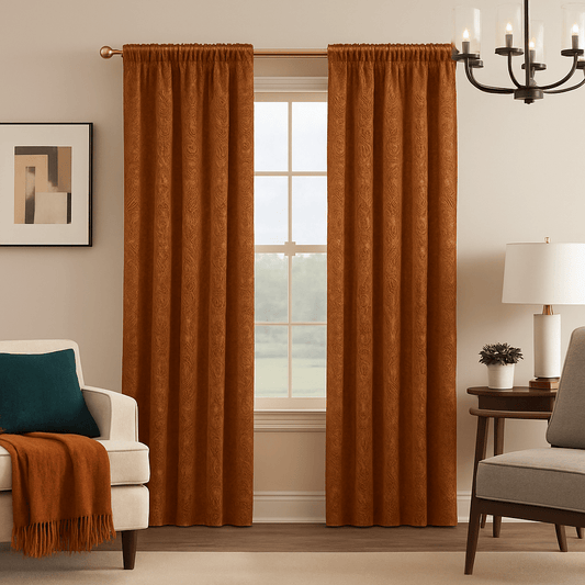 Rideaux en Velours - Terracotta Floral