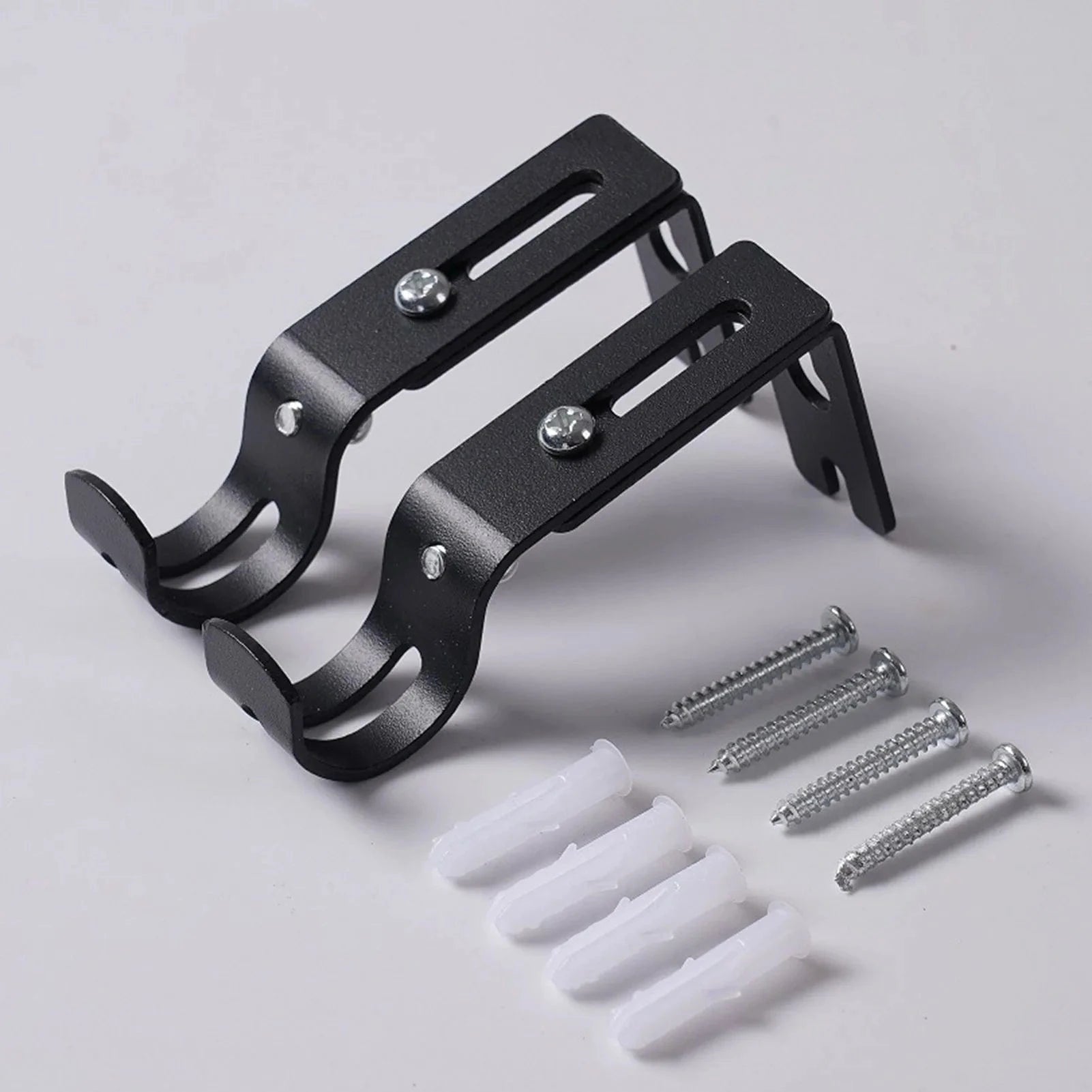 Support de Tringle - Noir Noir 2pcs